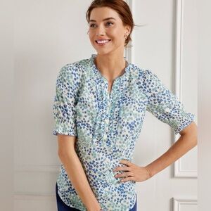 Talbots Floral Popover Blouse